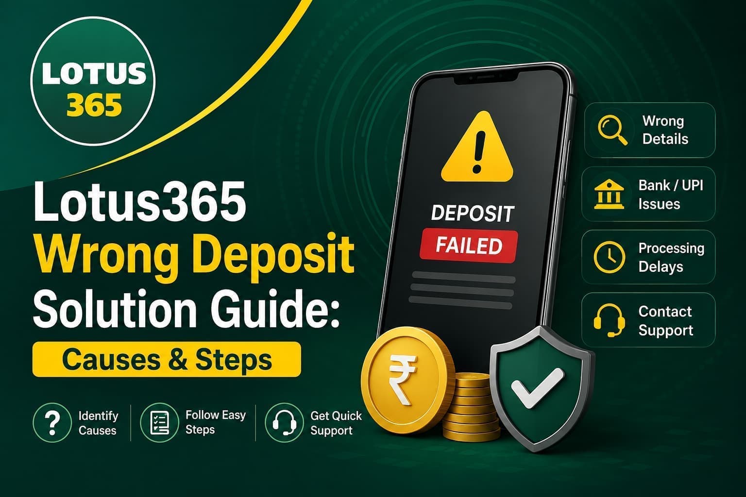 Read more about the article Lotus365 Wrong Deposit Solution Guide: Causes & Steps